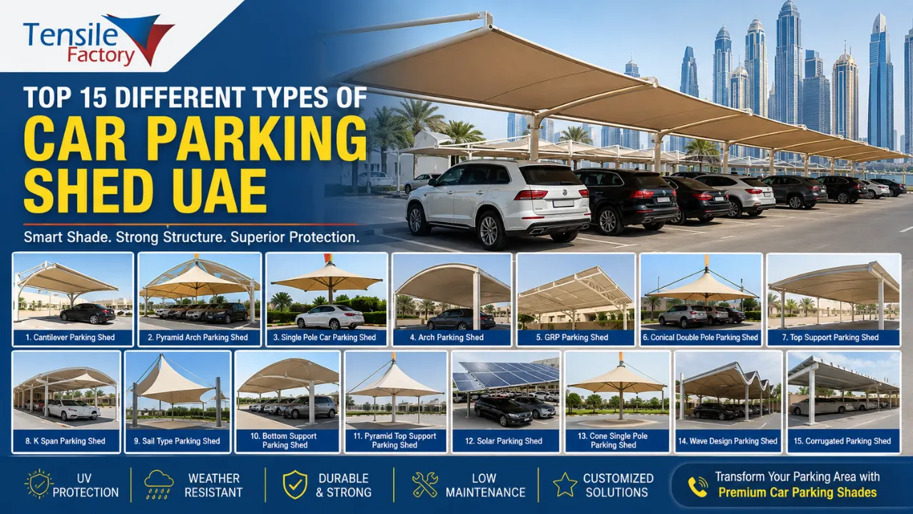 You are currently viewing Top 15 Different Types of Car Parking Shed UAE